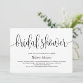 Invitation Belle calligraphie Fête des mariées DE COULEUR ÉDI (Debout devant)