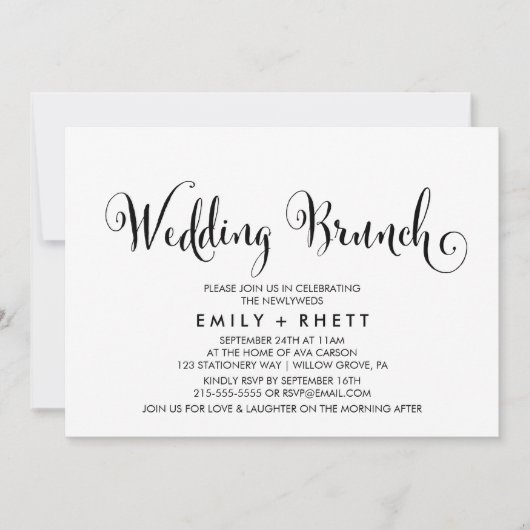 Invitation Belle Calligraphie Sud Mariage Brunch (Devant)