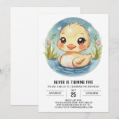 Invitation Belle canard pour enfants Anniversaire (Devant / Derrière)