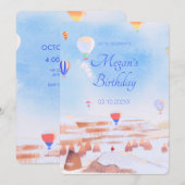 Invitation Belle Cappadoce en montgolfière anniversaire (Devant / Derrière)