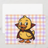 Invitation Belle caricature canard d'Halloween vampire (Devant / Derrière)