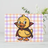 Invitation Belle caricature canard d'Halloween vampire (Debout devant)