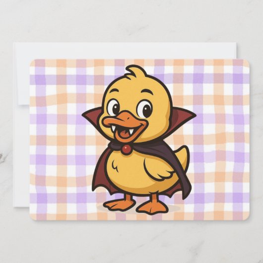 Invitation Belle caricature canard d'Halloween vampire (Devant)