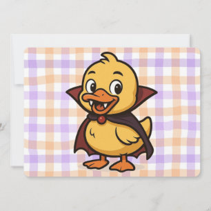 Invitation Belle caricature canard d'Halloween vampire