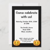 Invitation Belle caricature Halloween Citrouille Halloween Pa (Dos)