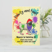 Invitation Belle Carlin Chien Amusant Art Anniversaire Fête I (Debout devant)