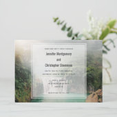 Invitation Belle cascade d'un Mariage de Forêt Verte (Debout devant)