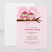 Invitation Belle Chouette Couple Valentines Fête de la Journé (Devant / Derrière)