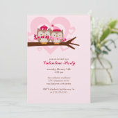 Invitation Belle Chouette Couple Valentines Fête de la Journé (Debout devant)