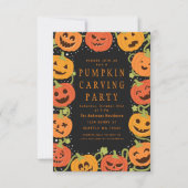 Invitation Belle Citrouille Carving Halloween Party Invitatio (Devant)