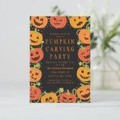 Invitation Belle Citrouille Carving Halloween Party Invitatio (Debout devant)