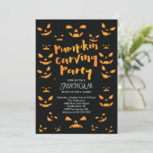 Invitation Belle Citrouille Carving Halloween Party Invitatio (Debout devant)