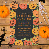Invitation Belle Citrouille Carving Halloween Party Invitatio