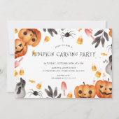 Invitation Belle Citrouille Carving Halloween Party Invitatio (Devant)