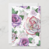 Invitation Belle communion sacrée des Roses pourpres (Dos)