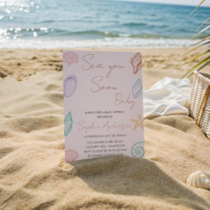 Invitation Belle Coquille de Mer à Très Bientôt Baby Shower