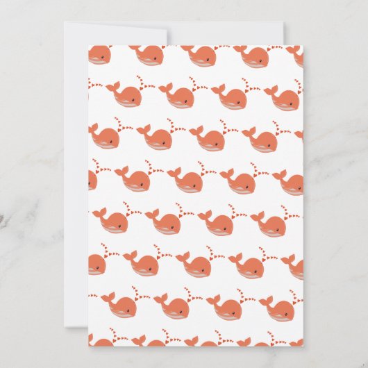 Invitation Belle corail typographie bébé fille douche (Dos)