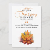 Invitation Belle couleur automne Maple Leaf Thanksgiving (Devant)