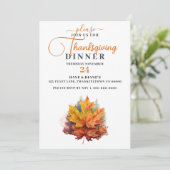 Invitation Belle couleur automne Maple Leaf Thanksgiving (Debout devant)