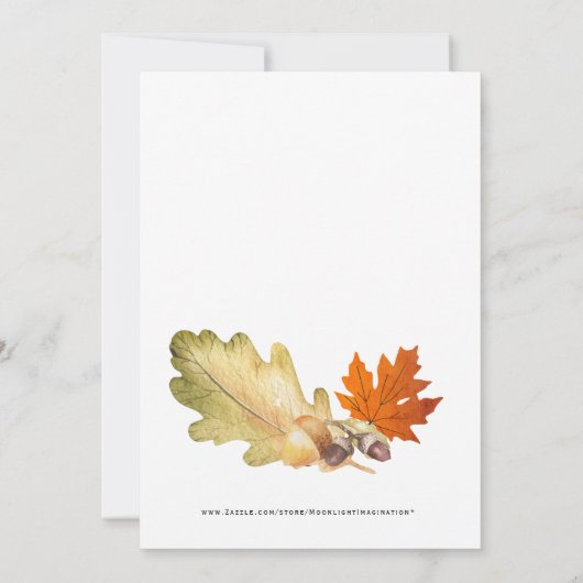 Invitation Belle couleur automne Maple Leaf Thanksgiving (Dos)