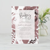 Invitation Belle couleur Rose Floral Baby Sprinkle (Debout devant)