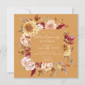 Invitation Belle couronne fleurie d'automne Thanksgiving (Devant)