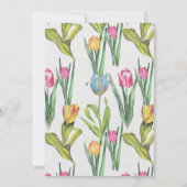 Invitation Belle Croix d'or OEufs de Pâques Tulipes (Dos)