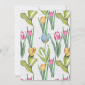 Invitation Belle Croix d'or OEufs de Pâques Tulipes (Dos)