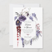 Invitation Belle déplaisante | Gothique Floral Squelette Mari (Devant)