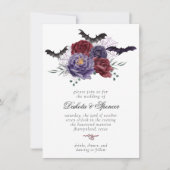 Invitation Belle déplaisante | Roses gothiques foncés avec ch (Devant)