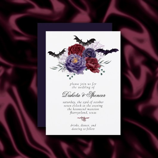 Invitation Belle déplaisante | Roses gothiques foncés avec ch