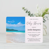 Invitation Belle Destination Tropicale Douche Pittoresque Pla (Debout devant)