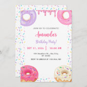 Invitation Belle Donut Douce Anniversaire (Devant / Derrière)