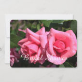 Invitation belle double rose chaud rose fleurs nuptiale douch (Dos)
