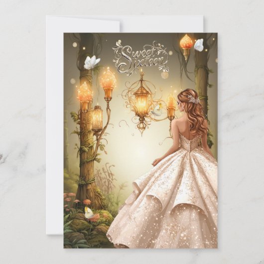 Invitation Belle Douce 16 Beurre-mouches brillants (Devant)