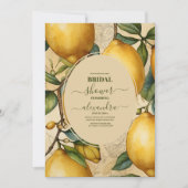 Invitation belle douche nuptiale citron feuillage (Devant)