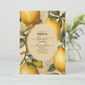 Invitation belle douche nuptiale citron feuillage (Debout devant)