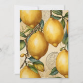 Invitation belle douche nuptiale citron feuillage (Dos)