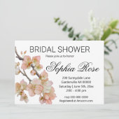 Invitation Belle douche nuptiale fleurie orange aquarelle (Debout devant)