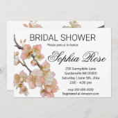 Invitation Belle douche nuptiale fleurie orange aquarelle (Devant / Derrière)