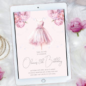 Invitation Belle Dusty rose Ballerina Anniversaire