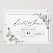 Invitation belle écriture cadre verdure douche nuptiale (Devant)