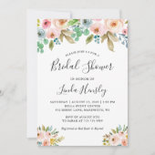 Invitation Belle Elégance Aquarelle Fête des mariées florale (Devant)