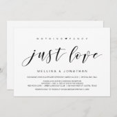 Invitation Belle Élégance, Noir, Fuite de Mariage (Devant / Derrière)