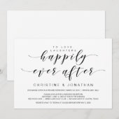 Invitation Belle Élégance, Noir, Mariage en Elopement (Devant / Derrière)