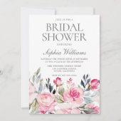 Invitation Belle Elégante Fête des mariées de Fleurs Rouges (Devant)