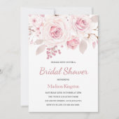 Invitation Belle Élégante Fête des mariées Rose Blush (Devant)