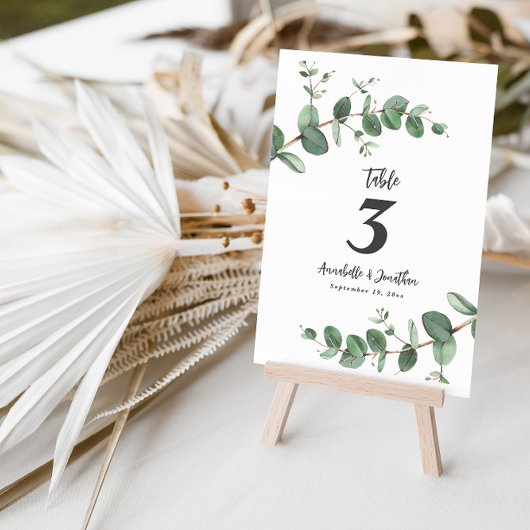 Invitation Belle élégante table de mariage au feuillage d'euc