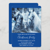 Invitation Belle équipe Cheval hiver Photo Noël (Devant / Derrière)