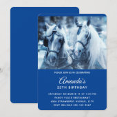 Invitation Belle équipe de chevaux Photo d'hiver Anniversaire (Devant / Derrière)